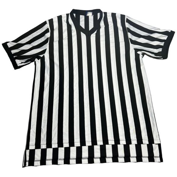 Dalco Athletics Striped Referee Jersey Classic Black & White Officiating Shirt - Picture 9 of 13
